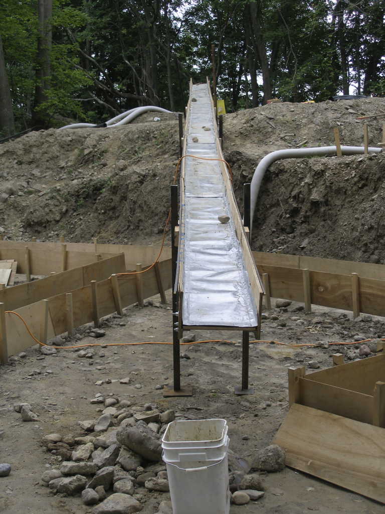 The trough, viewed from the hole, June 25