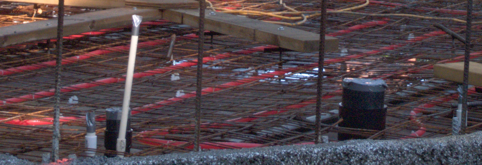 Part of the floor under the bathroom near the Garage