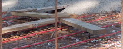 Part of the floor under the bathroom near the Garage
