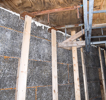 Bracing underneath for the First Floor Pour - July 27th, 2008