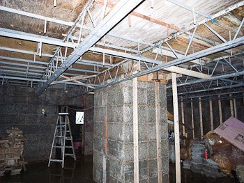 Bracing underneath for the First Floor Pour - July 27th, 2008