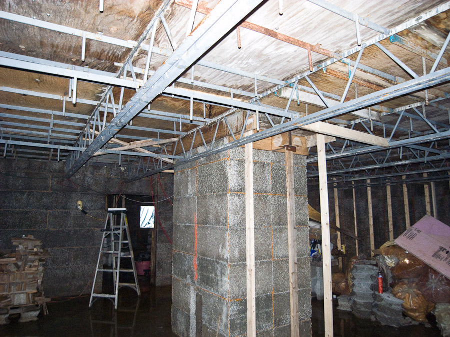 Bracing underneath for the First Floor Pour - July 27th, 2008