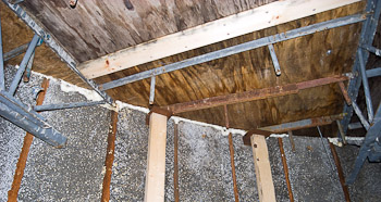 Bracing underneath for the First Floor Pour - July 27th, 2008